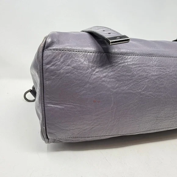 Mulberry Alexa Regular Slate Gray Lilac Leather Gunmetal Authenticated COA - Picture 9 of 16